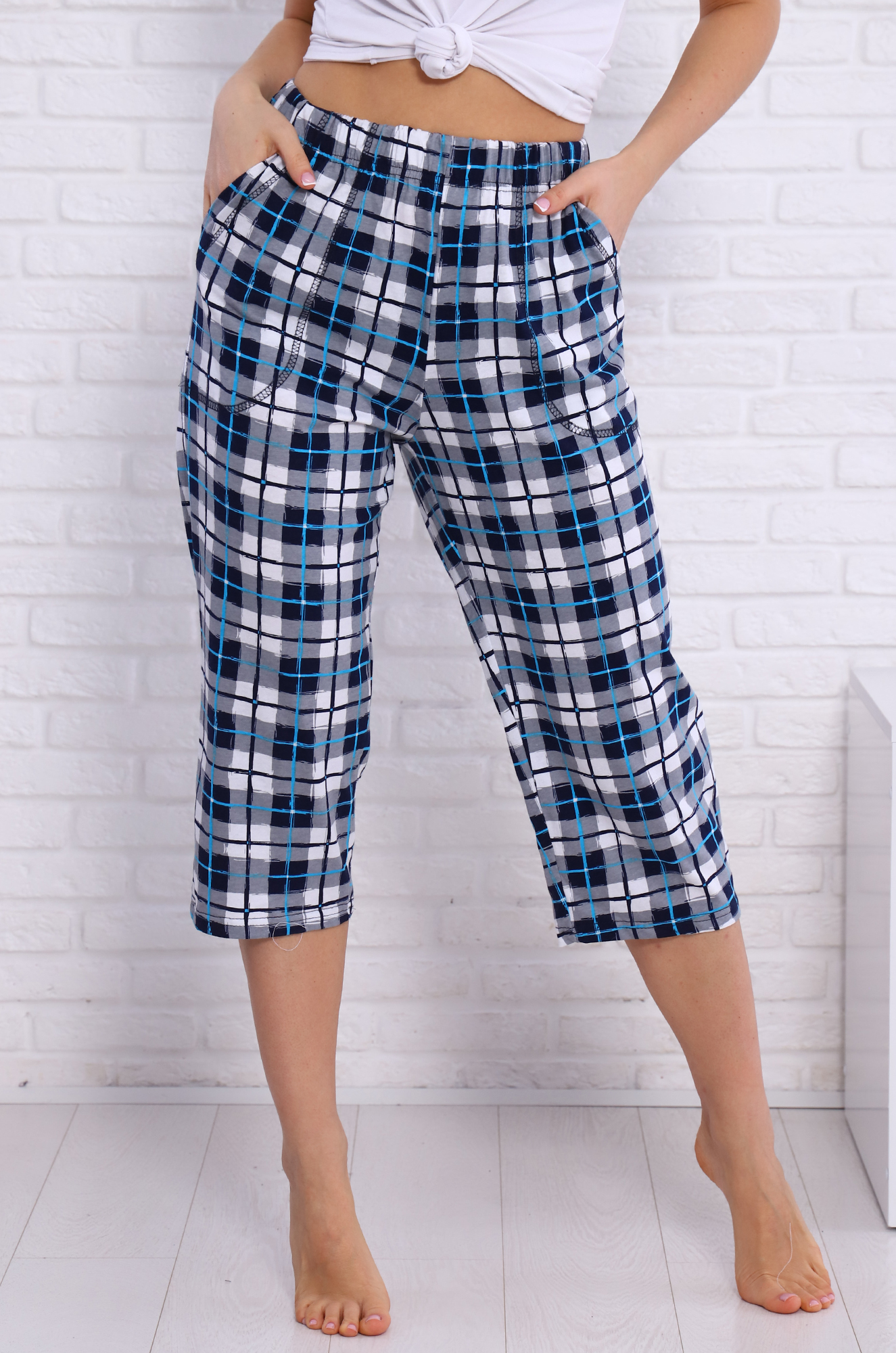 Шорты-бермуды женские (клетка)