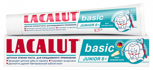 Lacalut зубная паста  BASIC  Junior  6+  вкус нежная мята  60 г