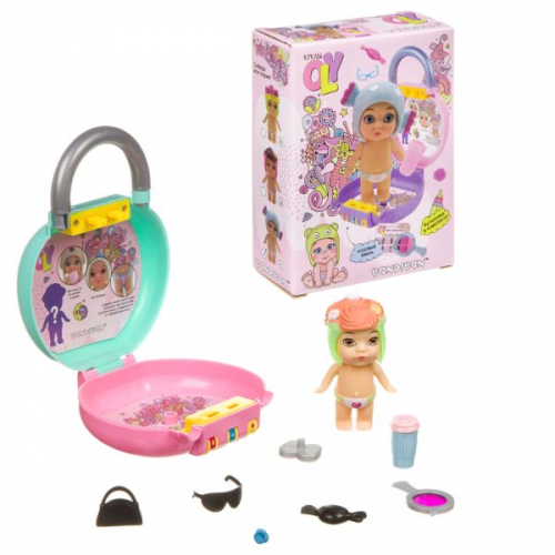 Набор игровой Bondibon куколка OLY во фруктово-конфетной шапочке и аксессуарами в чемоданчике на код