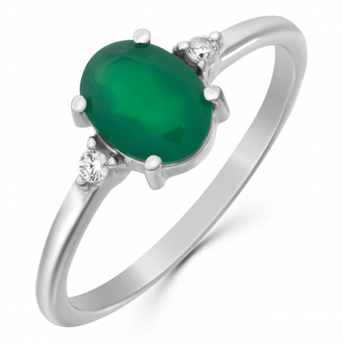 Кольцо, зеленый агат, Мария