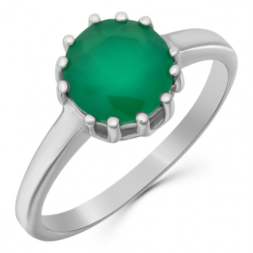 Кольцо, зеленый агат, Бранль