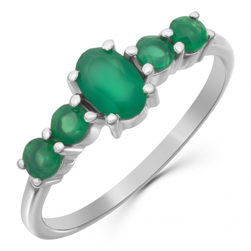 Кольцо, зеленый агат, Канарейка