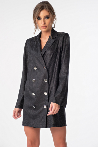 Платье-пиджак короткое черное