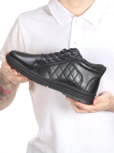 TYM922A BLACK Ботинки зимние мужские (искусственная кожа, искусственный мех)