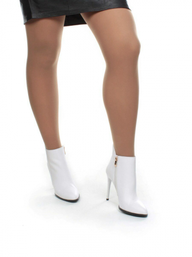 01-JA363-799FY WHITE Ботинки демисезонные женские (натуральная кожа, байка)