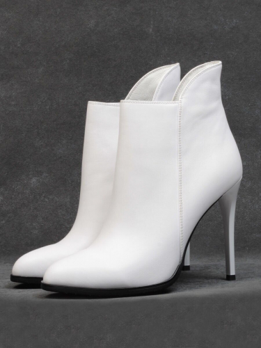 01-JA363-799FY WHITE Ботинки демисезонные женские (натуральная кожа, байка)