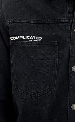 Рубашка джинс утепл F411-1254 black