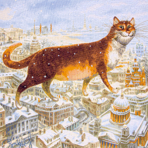 Питерские коты Гуляние рыжего кота Наволочка 45х45 см 2413560