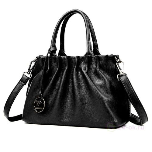 Женская кожаная сумка D8142 BLACK