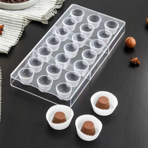 Форма для шоколада и конфет KONFINETTA «Конфетти», 27,5×13,5 см, 21 ячейка