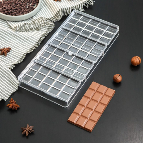 Форма для шоколада «Плитка», 33×16,5×3 см, 4 ячейки