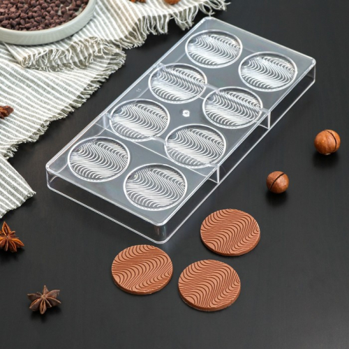 Форма для шоколада и конфет KONFINETTA «Круг», 33×16,4×2,5 см, 8 ячеек