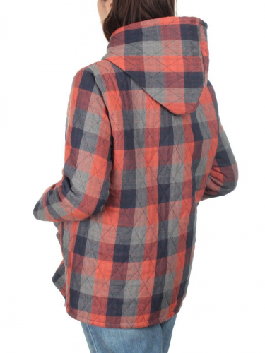 W-128 CORAL/GRAY Куртка демисезонная женская (100% хлопок, синтепон 50 гр.) размер 58