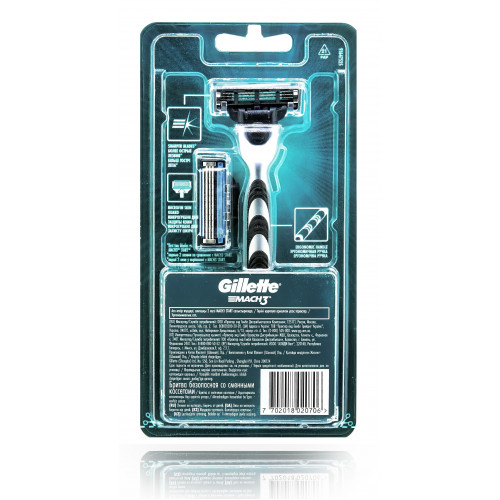 Gillette станок Mach 3  (Станок + 2 кассеты)