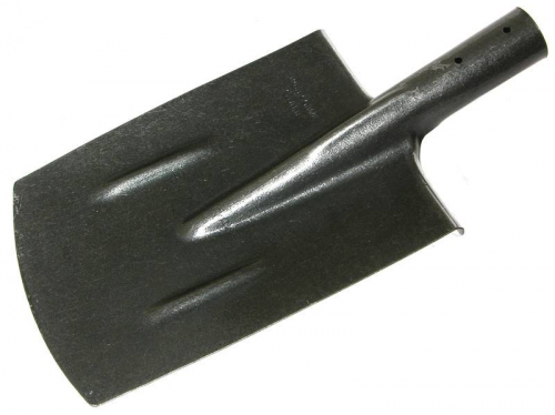 Лопата штыковая из рельсовой стали прямоугольная с ребрами жесткости
