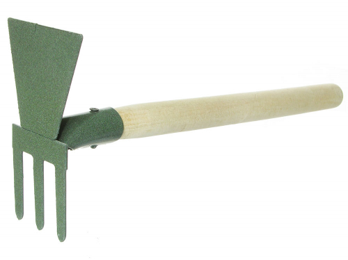 Рыхлитель комбинированный с деревянным черенком (мотыжка, прямой зуб) РП-2