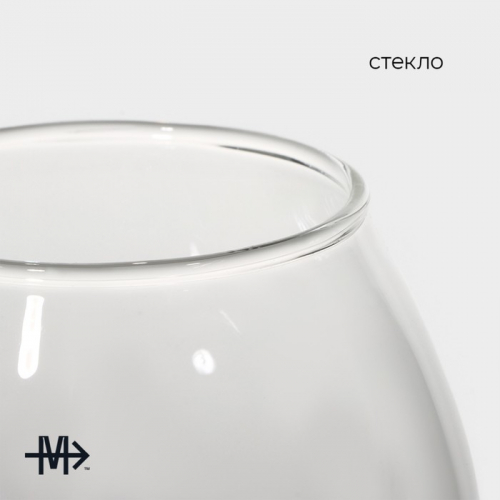 Бокал стеклянный с трубочкой для вина Magistro «Пантера», 300 мл, 10,5×8,5×12,5 см