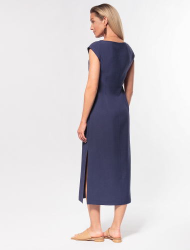 Платье из плотного лиоцелла D22.208 дымчатый синий