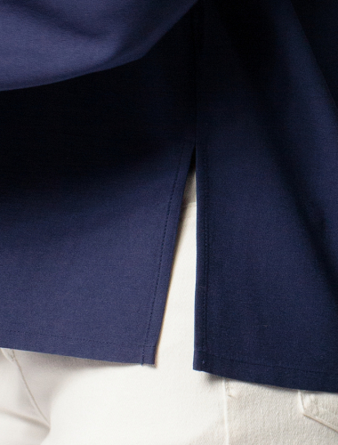 Свободная блузка из плотного лиоцелла D29.240 дымчатый синий