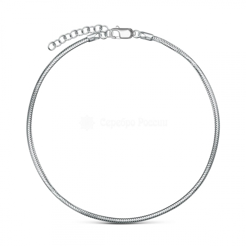 Браслет из серебра родированный (на ногу) - Снейк 2108R190L24