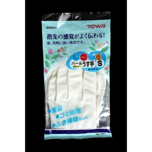 Виниловые перчатки без покрытия внутри, TOWA (S, цвет белый)