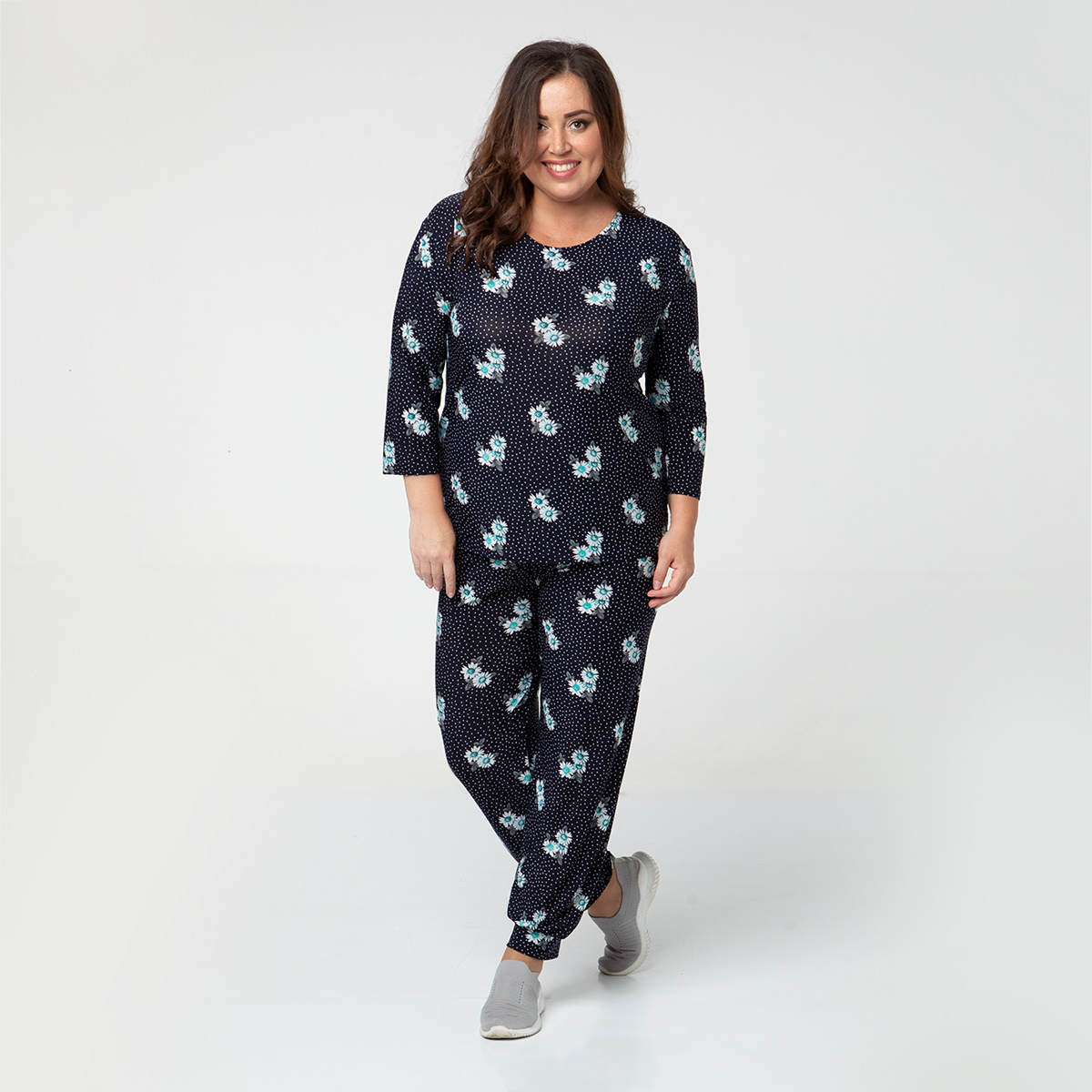 ст. цена1500руб.! Костюм, трикотаж, блуза, брюки, васильковый