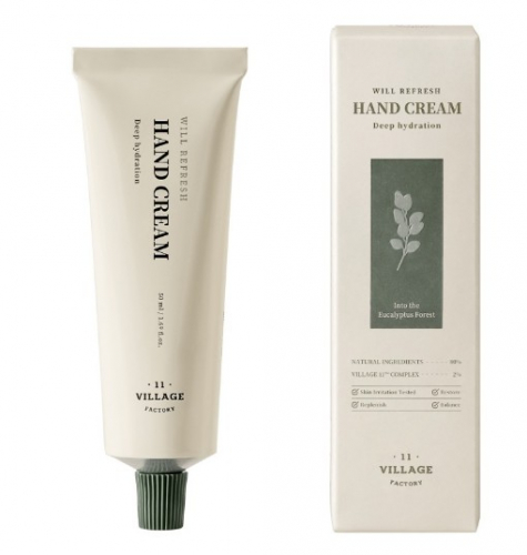 VILLAGE 11 FACTORY WILL REFRESH HAND CREAM Увлажняющий крем для рук с эвкалиптовым маслом 50мл