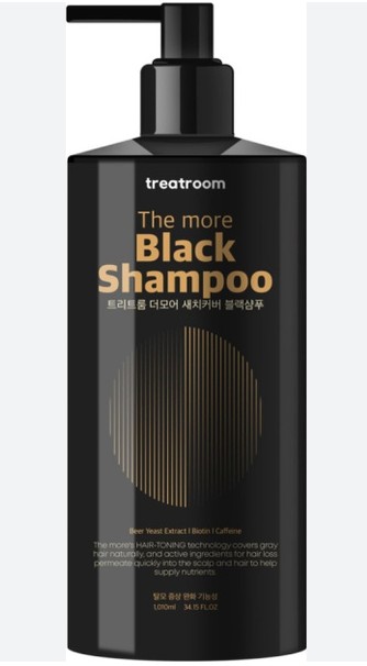 Treatroom The More Black Shampoo Шампунь для волос против седины с с экстрактом пивных дрожжей, биотином и кофеином 1010мл