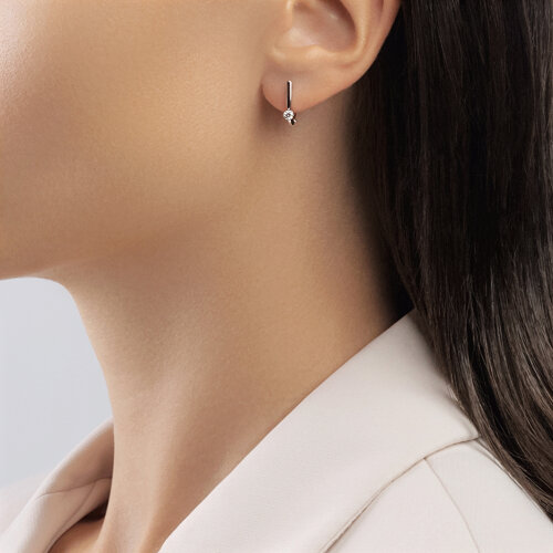 1021828-3 - Серьги из белого золота с бриллиантами