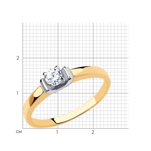 31-110-00802-1 - Кольцо из золота с фианитом