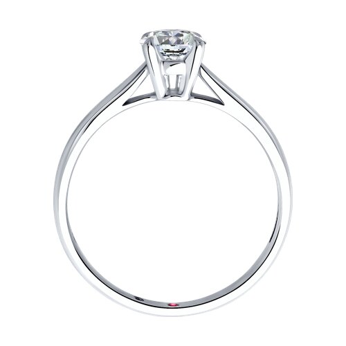 52-210-02383-1 - Кольцо из белого золота с выращенным бриллиантом и рубином