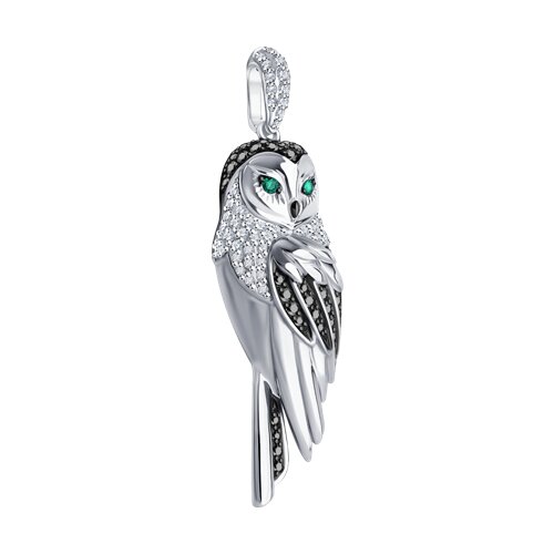 3030195-3 - Подвеска из белого золота с изумрудами и бриллиантами