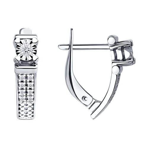 1021314 - Серьги из белого золота с бриллиантами