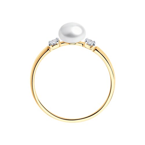 791053 - Кольцо золотое пробы 585 с жемчугом