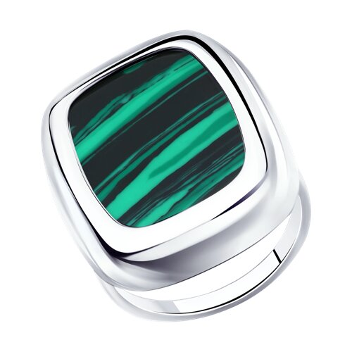 83010081 - Кольцо из серебра с малахитом