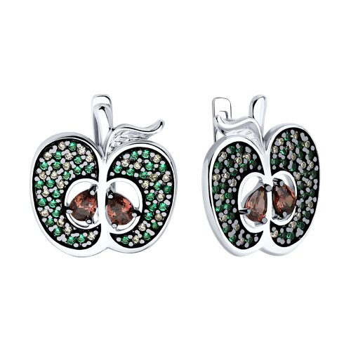 94026715 - Серьги из серебра с фианитами