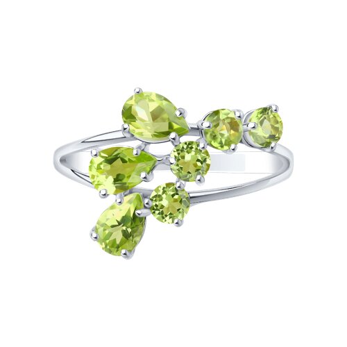 92010615 - Кольцо с хризолитом серебряное