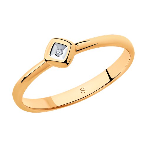 87010026 - Кольцо из серебра с бриллиантом