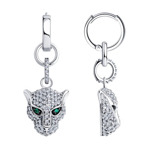 94025902 - Серьги из серебра с фианитами