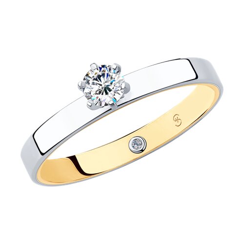 1014049-01 - Кольцо из комбинированного золота с бриллиантами