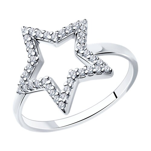 94013584 - Кольцо из серебра с фианитами