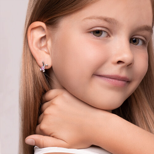 94023779 - Серьги из серебра с фианитами