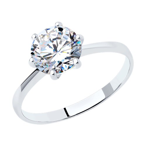 94013653 - Кольцо из серебра с фианитом