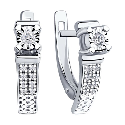 1021314 - Серьги из белого золота с бриллиантами