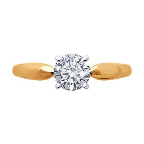 51-210-02369-1 - Кольцо из комбинированного золота с выращенным бриллиантом и рубином