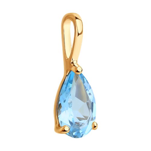 732175 - Подвеска золотая пробы 585 с топазом