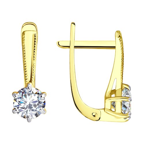 029488-2 - Серьги из желтого золота с фианитами