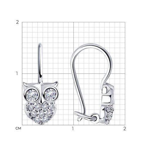 94-120-01030-1 - Серьги из серебра с фианитами