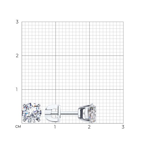 94-122-01550-1 - Серьги из серебра с фианитами
