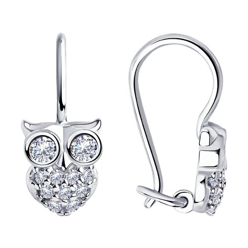 94-120-01030-1 - Серьги из серебра с фианитами